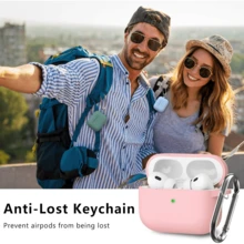 Case For AirPods Pro 3 2 1 Cover With Cleaner Kit,Soft Silicone Protective Case For Apple Pro 3 2 1 Generation Case For Women Men, Pods Pro 3/Pro 2 Case Accessories With Keychain - 粉色 - 查看 6