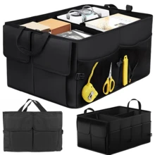 Lislark Car Boot Organiser, Super Large Volume, Van & Car Boot Tidy, Collapsible Multi-Compartment Car Organiser, Durable For All Vehicle (Black) - Black - View 1