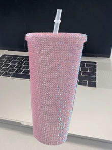 Bộ 1 cốc nhựa hai lớp có nắp và ống hút, dung tích 12oz (khoảng 350ml) - Tuyệt vời để tự trang trí, đựng cà phê đá và nước, thích hợp cho gia đình, văn phòng, tiệc tùng, bãi biển, quà tặng cho nữ. - Nhiều màu - Xem 22