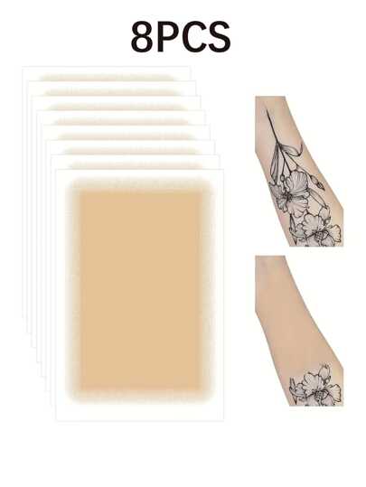 8pcs Tattoo Cover Up Stickers - Natural Skin Tone, Waterproof And Invisible Makeup Stickers For Tattoos, Lightweight And Fragrance-Free, Ideal For Temporary Tattoo Removal, Tattoo Cover Up