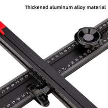 Multifunctional Combination Angle Ruler, T-Square, 2-In-1 Punch Positioning Ruler, Woodworking Tools, Full-Function Square Ruler - Multicolor - View 7