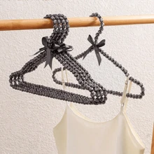 1 قطعة شماعة ملابس فاخرة مزينة بعقدة وخرز ماس، رف عرض للخزانة