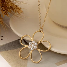 1pc European & American Style Exaggerated Geometric Asymmetrical Multi-Layer Necklace