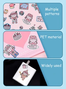 80 szt./opakowanie naklejek z brokatem w kształcie kreskówek, wodoodporny materiał PET, klej bez śladów, błyszczący wzór, nadaje się do scrapbookingu, etui na telefony, laptopów, butelek na wodę, deskorolek, bagażu, dekoracji kasków