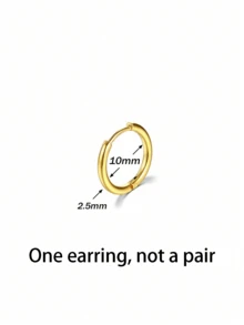 1入組不鏽鋼18k鍍金耳環,2.5毫米厚度,尺寸: 8-20mm,男女皆宜用於耳部穿孔 - 金黃色 - 查看 16