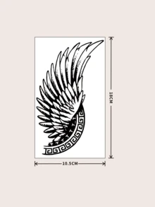 1pc Freedom Wings Temporary Tattoo, Rebellious & Unique, Experiencing The Sense Of Freedom, Waterproof, Sweat-Proof, Rub-Proof, Lasts 1-2 Weeks - Black - View 6