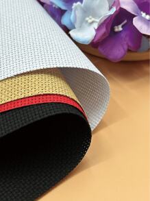 Tela de mezcla de algodón con rejilla media de 30*45cm, tela de punto de cruz precortada, rojo/negro/blanco/marrón, proyecto de bordado DIY