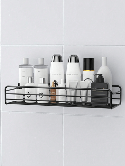 1pc Bathroom Shelf, Shower Storage Rack, Triangular Wall Mount Organizer For Bathroom & Kitchen, No Drilling Required