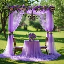 1pc 118.17in/315.02in/393.7in Elegant Light Purple Wedding Arch Curtain, Suitable For Ceremony & Reception Venue Decoration, Fit For Engagement, Valentine's Day, Reception, Party, Holidays, Birthday, Wedding Or Special Occasions, Suitable For Halloween And Christmas Events And Parties - Mauve Purple - View 12