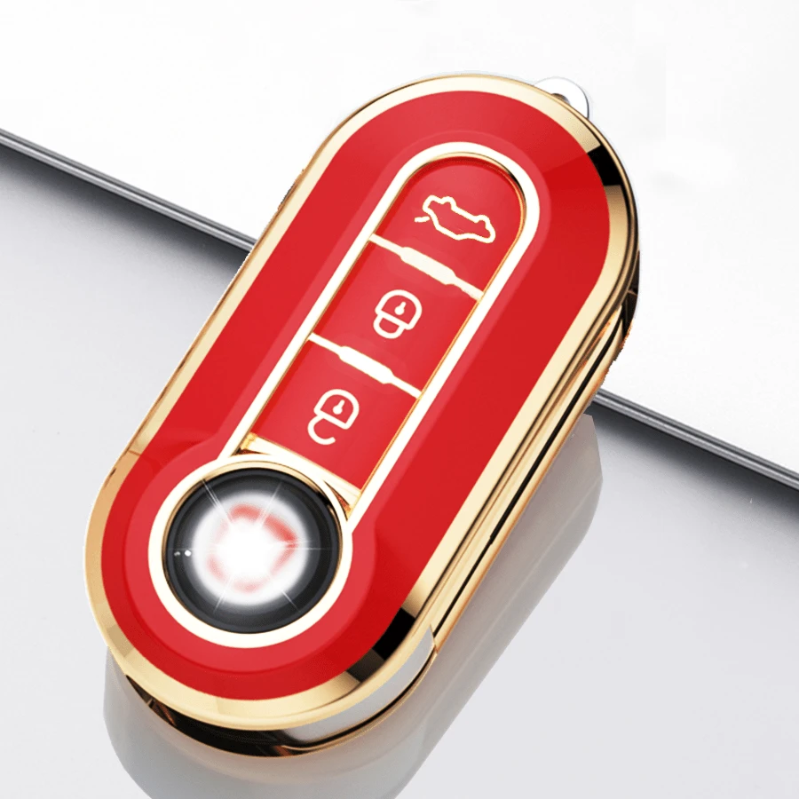 Fiat Car Key Holder, Car Key Case, Suitable For Fiat 500 Key Holder, Boyue Bravo Iveco Olsen, Gift For Girls Bag Accessories Lanyards With Id Holder Car Accessories Bag Charms Christmas Gifts For Mother, Father, Graduation, And Teacher - one-size - View 1