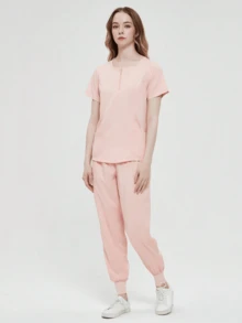 Conjunto de 2 Piezas Uniforme Quirúrgico Anti Fluidos Dama Excelente Calidad, Mujer Uniforme Medico, Conjunto Quirúrgico Filipina Pantalon, Pijama Uniforme Antifluidos Mujer - Rosa - Ver 7