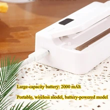 RAF 便携式智能电动封口机，适用于家庭厨房和户外露营的食品保鲜。它是一款集食品封口机和真空袋封口机于一体的实用工具，是食品保鲜的必备品。情人节和圣诞节礼品折扣优惠 - 彩色 - 查看 8