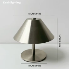 Kexinlighting 1个北欧风格触控台灯，无线单色台灯，LED触控台灯，便携式触控台灯，3种色温可调台灯，可调光台灯，卧室台灯，锥形金属灯罩，独特触控台灯，适用于家居装饰/办公室装饰/餐厅装饰/节日礼物 - 三色光 - 查看 12