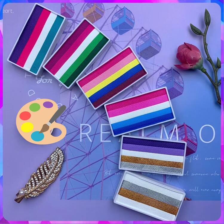 12 色 Y2K 面部彩绘调色板 | 高显色哑光妆容 - 顺滑持久全天彩虹条纹设计 | 节日、生日、夏日氛围、万圣节、圣诞节、复活节、派对 - 均碼 - 查看 1