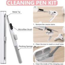 Case For AirPods Pro 3 2 1 Cover With Cleaner Kit,Soft Silicone Protective Case For Apple Pro 3 2 1 Generation Case For Women Men, Pods Pro 3/Pro 2 Case Accessories With Keychain - 粉色 - 查看 4