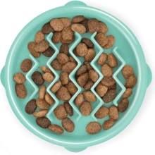 Outward Hound Fun Feeder Slo Bowl, Medium Slow Feeder Dog Bowl, 2 Cups, Turquoise - 作為 - 查看 1