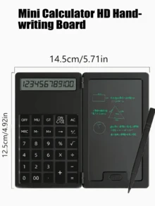 12 位 LCD 手写计算器，带直视显示屏和手写笔 - 便携式数学计算器，适用于会计、金融、办公和学习。 - 黑色 - 查看 3