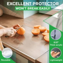Acrylic Cutting Board, Countertop Cutting Board, Can Be Used To Cut Fruits, Vegetables And Meat. The Kitchen Counter Protector Has An Anti-Slip Function And Is Very Easy To Clean. It Is An Indispensable Part Of The Family Kitchen. - 無色 - 查看 4