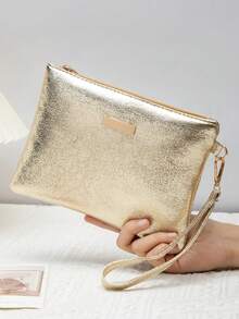 1 chiếc ví cầm tay đựng tiền xu dành cho nữ, thích hợp cho các quý cô, các cô gái, đi ăn tối, đi chơi tối, tiệc tùng, mua sắm, đi làm hàng ngày, du lịch và các dịp khác - Vàng - Xem 1