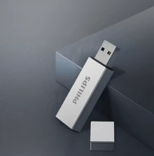 PHILIPS 飞利浦21UA-B金属U盘，USB2.0接口，沉稳灰外观，小巧便携，适合办公、学习、车载使用，存储性能稳定，经典耐用