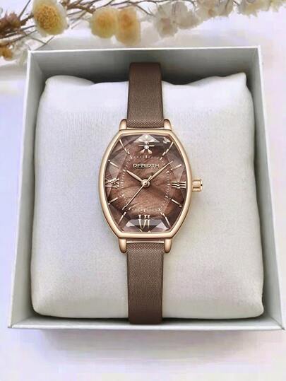 REBIRTH 1pc Women's Elegant Vintage Classic Versatile Generous Literary Minimalist Fashion Quartz Watch