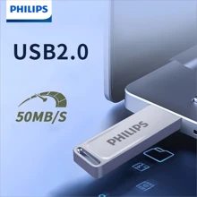 PHILIPS 飞利浦21UA-B金属U盘，USB2.0接口，沉稳灰外观，小巧便携，适合办公、学习、车载使用，存储性能稳定，经典耐用