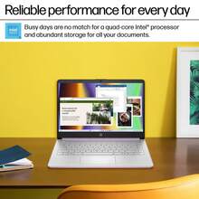 HP 14" HD Ultra Light Laptop With 1-Year Microsoft 365, Intel Processor N150, 4GB RAM, 128GB UFS, Wi-Fi 6, Long Battery, Windows 11 Home In S Mode, Honey Lavender - Mật ong hoa oải hương - Xem 2