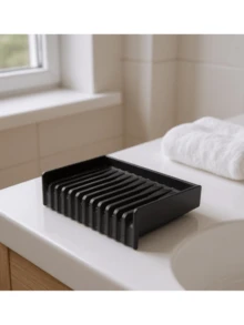 Kitchen Sponge Holder With Drain – Kitchen Organization + Cell Phone Gift Smart Design - màu đen - Xem 4