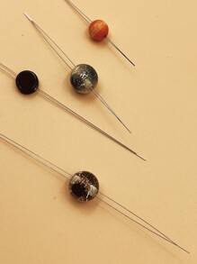 5pcs Stainless Steel Jewelry Beading Needles, Non-Slip, Suitable For Jewelry Making And Handicrafts