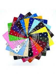 3pcs Paisley Pattern Headband Mask Bandana, Sports Cycling Bandana, Boho Chic Bandana