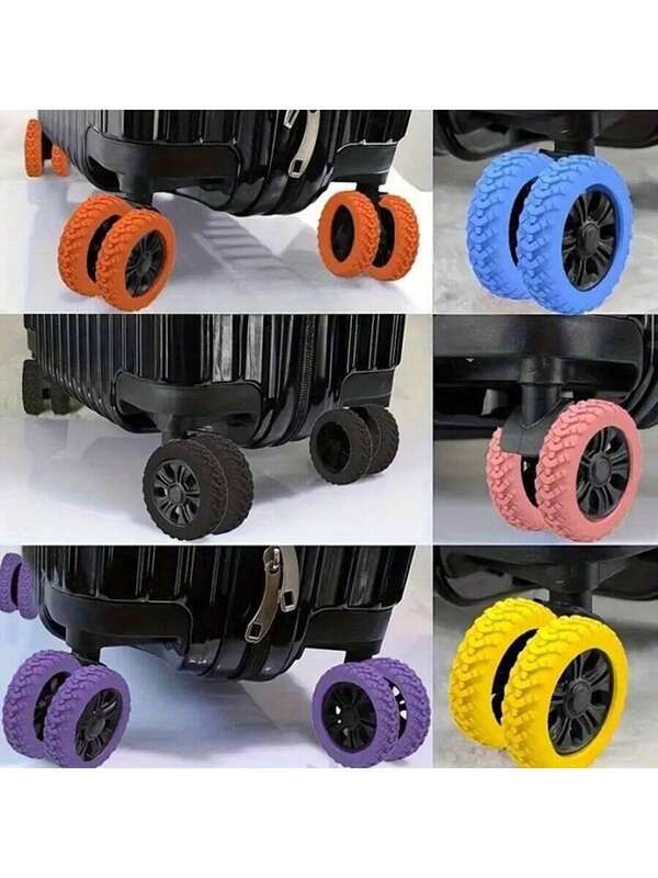 1/8/16/24pcs Luggage Wheel Protector Covers, Replacement Luggage Wheel Rubber Sleeves, Wheel Repair Covers, Suitcase Caster Quiet Protective Covers, Travel Bag Quiet Wheel Sleeves, Swivel Wheel Rubber Rings, Trolley Case Protective Cover Accessories For Luggage Wheels, Travel Accessories