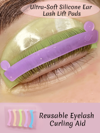 Ultra-Soft Silicone Ear Lash Lift Pads,Reusable Eyelash Curling Aid,Can Preventyour Lashes From Bouncing Offthe Lash Lift Pads. Holds Lashesin Place To Allow Lash Lift Lotionto Work Optimally,Multiple Colors Are Available For Selection,Suitable For Personal DIY And Salon Use