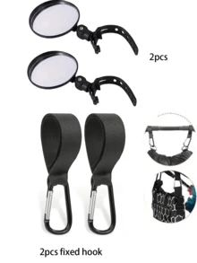 Adjustable Rotate Rear View Mirror & Blind Spot Mirror For Bicycle, Motorcycle, Electric Bike - Multicolor - View 11
