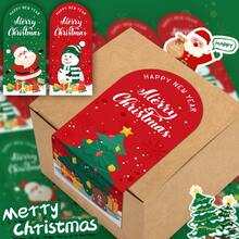 50pcs Christmas Stickers, Small Business Gift Box Packaging Stickers, Decorative Stamps & Labels - Christmas - View 2