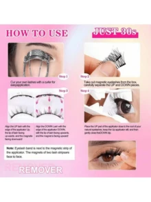 Magnetic Eyelash Set - Natural Lashes, No Glue Or Eyeliner Needed, Lightweight & Reusable, Optional Comes For Easy Application - Multicolor - View 2