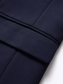 Áo khoác blazer trơn màu thường ngày cho nam, Áo khoác vest nhỏ thời trang cho doanh nhân trung niên, Mùa thu - Màu xanh hải quân - Xem 4