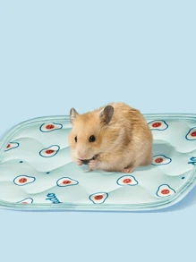 PETSIN 1 pieza Esterilla refrescante cuadrada con patrón de frutas, con parte inferior antideslizante, adecuada para mascotas pequeñas en todas las estaciones