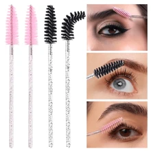 100/500pcs Disposable Black Eyelash Brush, Mascara Wand, Eyebrow Brush, Mini Makeup Brushes - Multicolor - View 5
