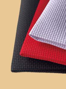 Tela de mezcla de algodón con rejilla media de 30*45cm, tela de punto de cruz precortada, rojo/negro/blanco/marrón, proyecto de bordado DIY