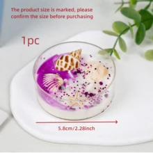 6pcs 5.8cm*5.8cm Shell-Themed Scented Candle Gift Set With Pearl & Glitter Accents - 6 Unique Scents For Romantic Ambiance, Perfect For Valentine's Day & Graduation Gifts Candles With Crystal & Ocean Shell Decor
