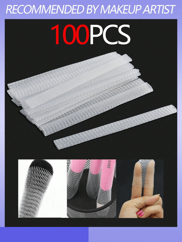 100/50/20/10 piezas Fundas protectoras de red para brochas de maquillaje, fundas de red de plástico, fundas de red para cepillos de cabello, protector anti-caída, redes de colección de brochas de maquillaje, herramientas de belleza