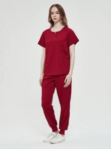 Women Two-Piece Outfits - Burgundy - View 5