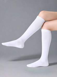 1/4 đôi tất nữ dài đến đầu gối, tất thể thao ngoài trời, tất dài thường ngày, thích hợp cho các hoạt động ngoài trời/mặc hàng ngày, tất thoải mái. - trắng - Xem 6