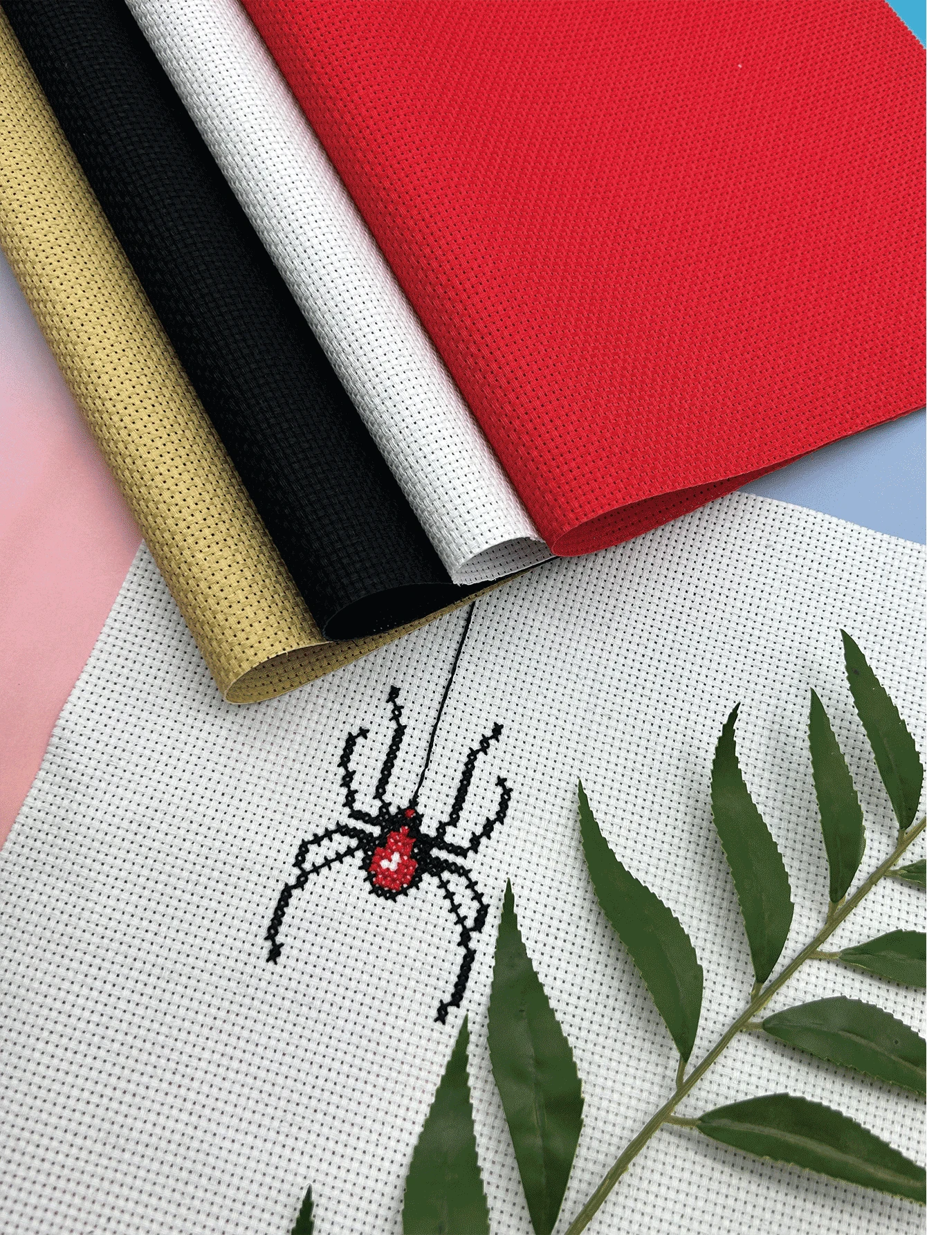 [11ct Tela a cuadros] Disponible en blanco, negro, rojo, caqui, material precortado de 30*45cm, tela de bordado de rejilla mediana, adecuada para punto de cruz, aplicable para proyectos de bordado DIY y bordado artesanal