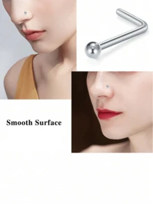 CIZME 2 件 20G（0.8MM）18G（1.0MM）不锈钢鼻环鼻钉鼻环鼻钉鼻钉环扭转螺丝 L 形球顶鼻穿孔首饰鼻钉环鼻环带 2MM 球顶鼻环鼻螺丝环鼻钉女式鼻环螺旋鼻环鼻螺丝钉鼻孔鼻穿孔首饰 - Ball top - 查看 8