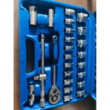 37 Piece Professional Tool Kit Combination Wrench Set With Sockets And Large Ratchet - Bạc - Xem 5