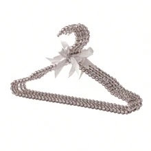 1 قطعة شماعة ملابس فاخرة مزينة بعقدة وخرز ماس، رف عرض للخزانة