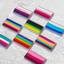 12-Color Y2K Face Paint Palette | High-Pigment Matte Makeup - Glide & Last All Day Rainbow Stripe Design | Festival, B'day, Summer Vibes - one-size - View 9