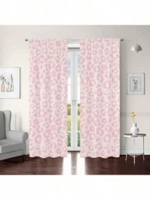 2 pezzi Tende con stampa leopardata, tende decorative artistiche e alla moda per finestre, tende filtranti e per privacy, facili da installare, lavabili, adatte per camera da letto, ufficio, cucina, soggiorno e studio, 100% tende in poliestere - Multicolore - Visualizzare 9