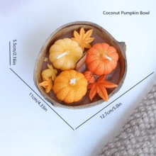 1 Set, Halloween Candles, Coconut Pumpkin Bowl Candles, Pumpkin Shaped Candles, Autumn Thanksgiving Maple Leaf Mini Pumpkin Aromatherapy Candles, Home Decoration, Holiday Decoration Candles, Ideal Gifts Halloween Decor Room Decor